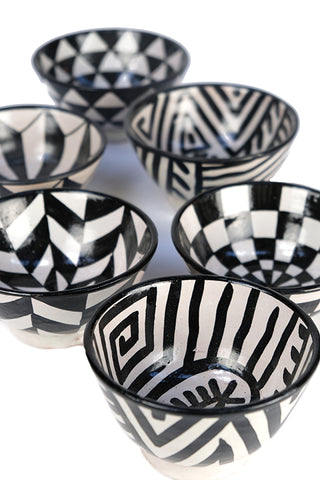 Moroccan Black and White Bowl - Small - Varied styles