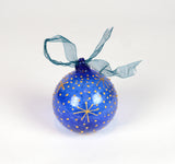 Round Glass Bauble with Starburst - Varied Colours