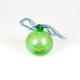 Round Glass Bauble with Starburst - Varied Colours