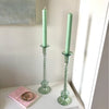 Thebes Green Glass Candlestick