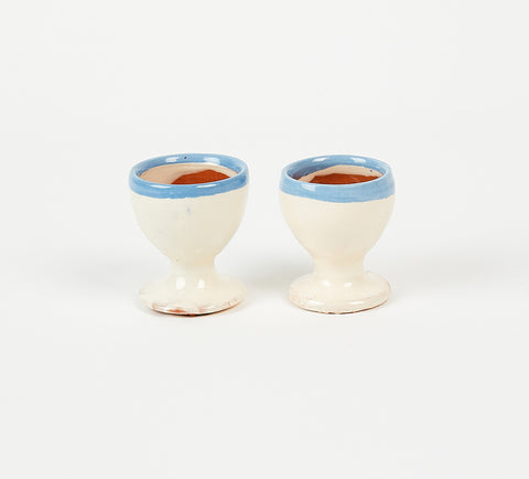Egg Cup - Pale Blue Rim