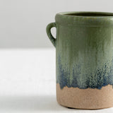 Jar with handles Blue/Green dipped