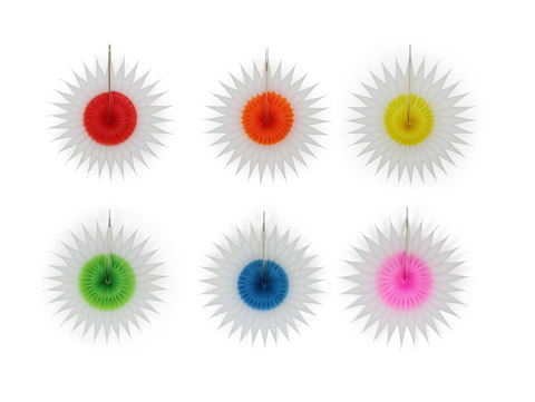 Pointed Fan - Set of 6 - Rainbow Spot