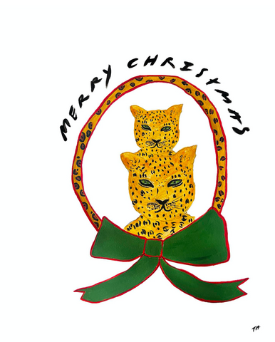 Merry Christmas Card - Leopard - TATIANA ALIDA