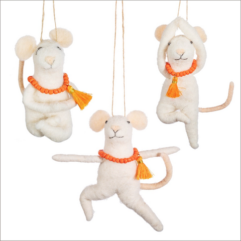 Yoga Mouse Felt Decoration