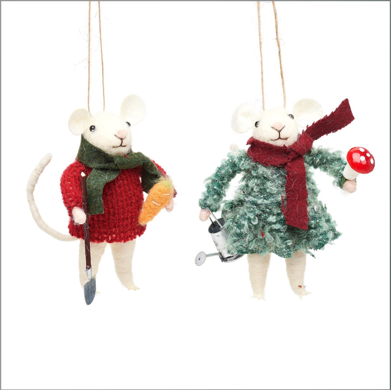 Gardening Mice Felt Decoration