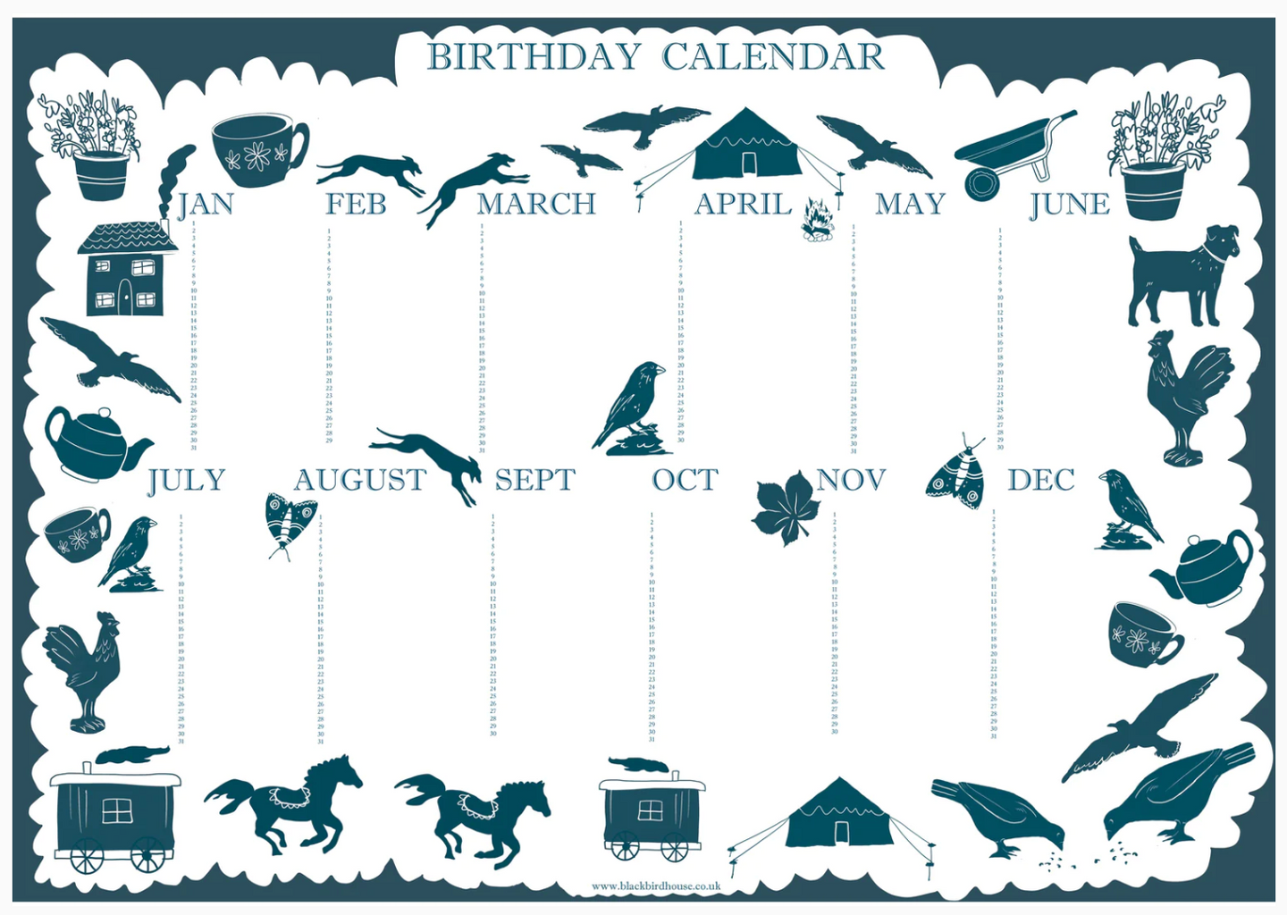 Birthday Calendar - A2