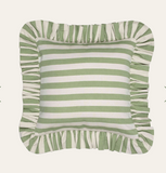 Striped Cushion - Olive Green