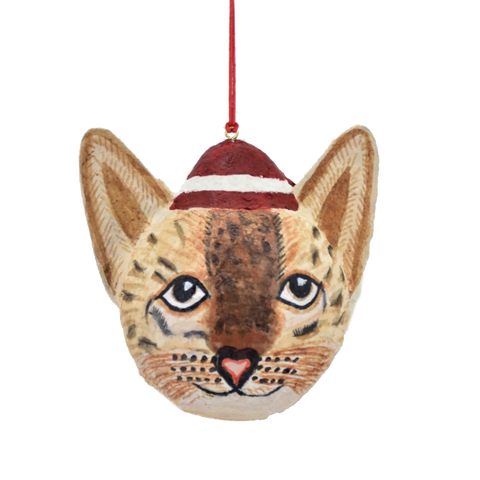 Cotton Mache Cat Decoration