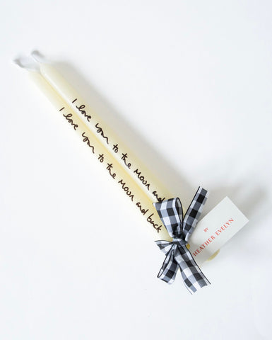 I love you to the moon and back - Pair of Candles