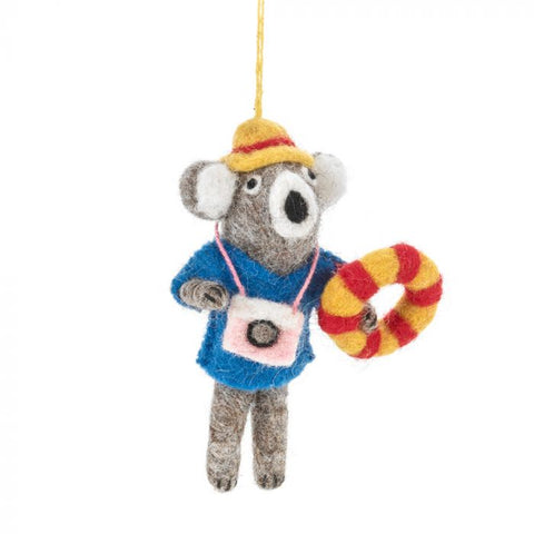 Handmade Felt Mel the Koala Hanging Decoration