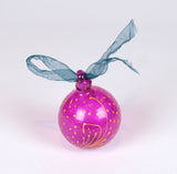 Round Glass Bauble with Starburst - Varied Colours