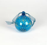 Round Glass Bauble with Starburst - Varied Colours
